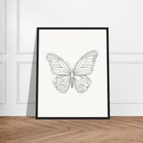 Butterfly Grace - Framed Minimalist Art - - Wooden Framed Posters