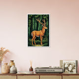 Timeless Beauty - Deer in the Forest Framed Print - 40x60 cm 16x24″ White frame - Framed Posters