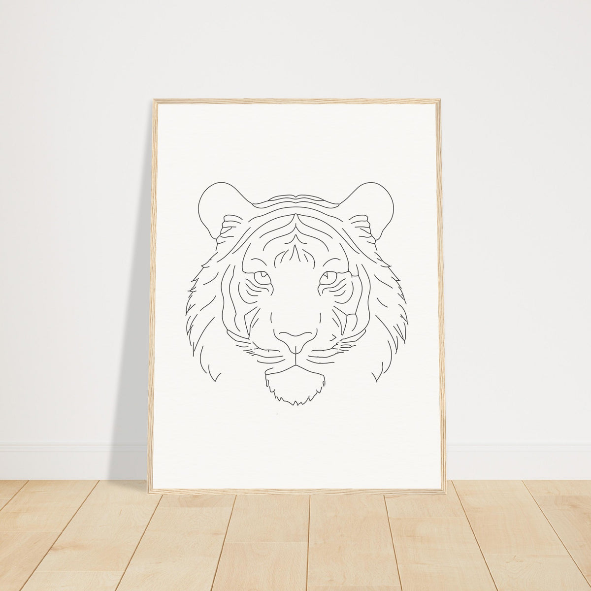 Majestic Lines - The Tiger's Gaze - 60x80 cm 24x32″ Wood frame - Wooden Framed Posters