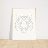 Majestic Lines - The Tiger's Gaze - 60x80 cm 24x32″ Wood frame - Wooden Framed Posters