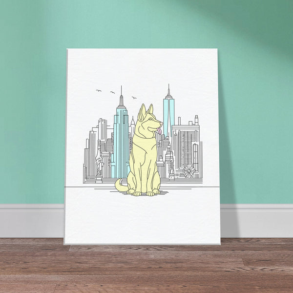 Urban Paws - Dog and Cityscape Canvas - - Canvas Prints