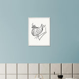 Beard and Bow - A Minimalist Tribute to Style - 45x60 cm 18x24″ White frame - Wooden Framed Posters