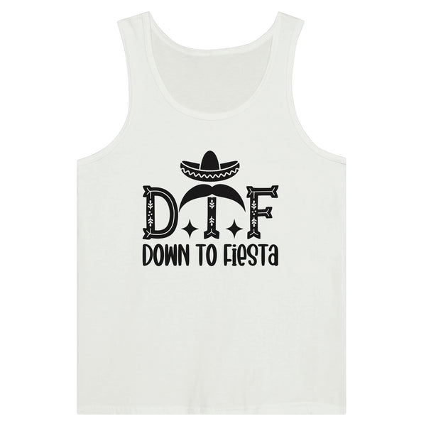 Let's Fiesta - DTF Tank Tops to Light Up Your Day - White - Crop Tops