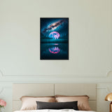Tranquil Moonscape - Framed Galaxy Artwork - Black frame 40x60 cm 16x24″ - Wooden Framed Posters