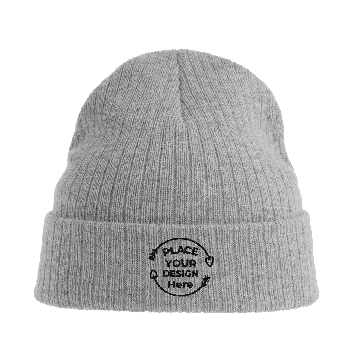 Eco-Friendly Warmth - The Sustainable Rib Cuffed Beanie - light grey melange - Beanies