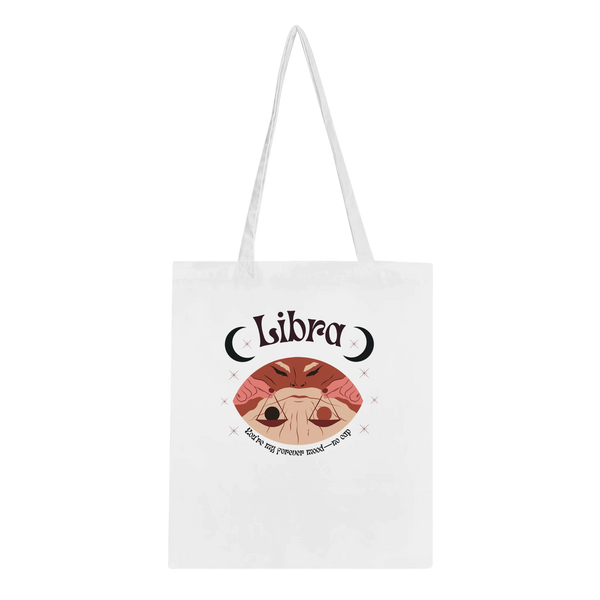 Astrology-Inspired Cotton Tote – Gift for Star Lovers - Libra - Tote Bags