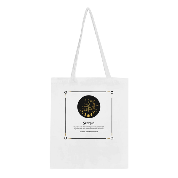Zodiac-Themed Classic Tote Bag for Soulful Gifting - Scorpio - Tote Bags