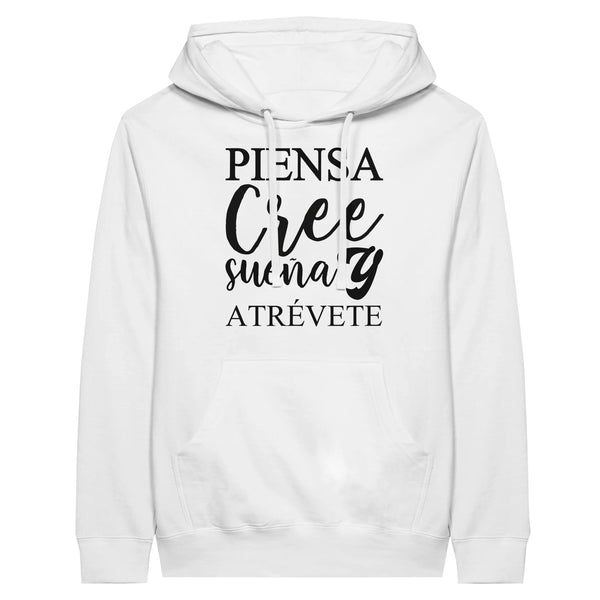 Empowerment in Motion - 'Piensa, Cree, Sueña, Atrévete' Hoodie - White - Hoodies