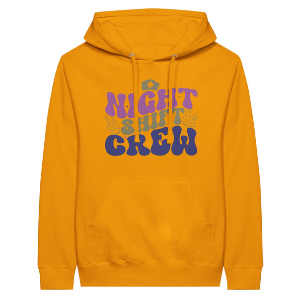 Night Shift Hero - Premium Unisex Pullover Hoodie - Gold M - Print Material