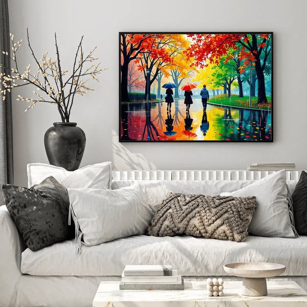 Umbrellas and Autumn Colors - 20x30 - Framed Posters