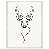 Nature's Outline - Elegant Deer in Wooden Frame - 45x60 cm 18x24″ White frame - Wooden Framed Posters