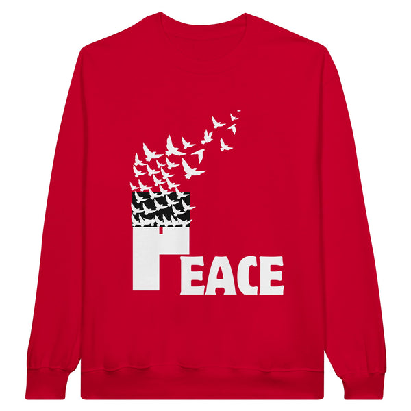 Flight to Peace - Artistic Expression - Red - Crewneck Sweatshirts