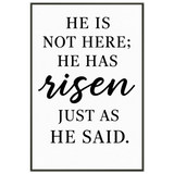 He Is Risen Metal Framed Poster – Perfect Christian Gift - - Metal Framed Posters