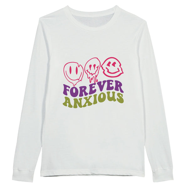 Anxiety in Time - Forever Anxious - White - Long Sleeve T-shirts