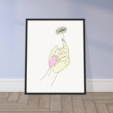 Artistic Grace - Hand & Flower Poster in Pine Wood Frame - - Wooden Framed Posters