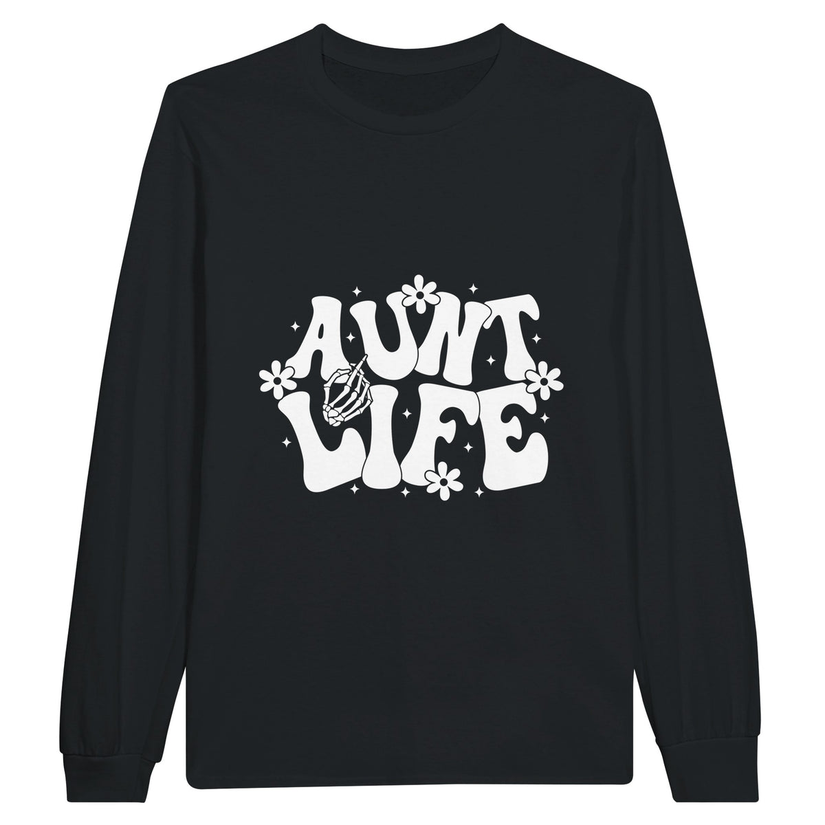 Aunt Life Vibes - Casual Comfort Tee - Black - Long Sleeve T-shirts