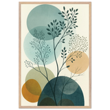 Minimalist Leaf Art Print – Organic Wooden Frame Gift - Wood frame - Wooden Framed Posters