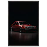 Classic Red Ride – Wooden Framed Poster Gift for Car Lovers - Black frame - Wooden Framed Posters