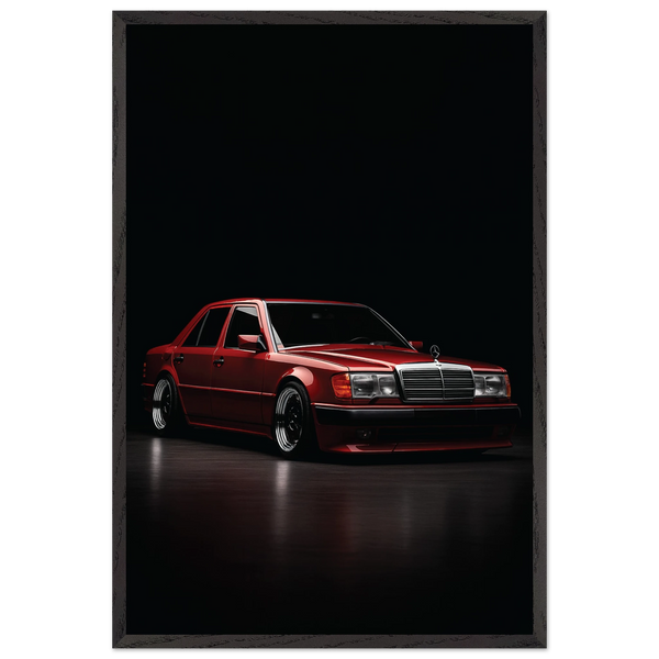 Classic Red Ride – Wooden Framed Poster Gift for Car Lovers - Black frame - Wooden Framed Posters