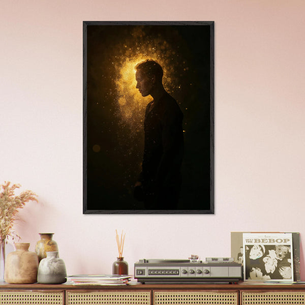 Golden Thought – Framed Art Gift - Black frame - Wooden Framed Posters