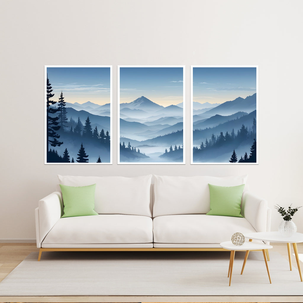 Morning Mists Over Mountains - - Framed Posters