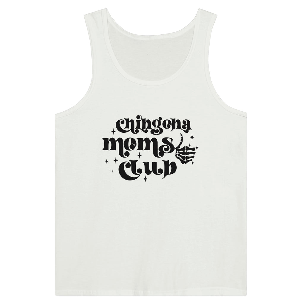 Empowerment in Threads - Chingona Moms Club - White - Tank Tops