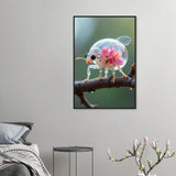 Glass Ladybug - Floral Whimsy Framed Poster - 60x90 cm 24x36″ Black frame - Wooden Framed Posters
