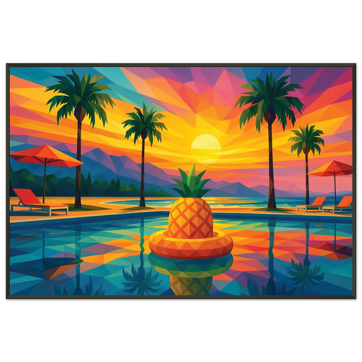 Gift Sunset Vibes – Metal Framed Poster for Home - Default Title - Metal Framed Posters