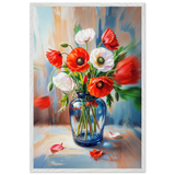 Poppies & Memories - Elegant Framed Wall Decor - - Wooden Framed Posters