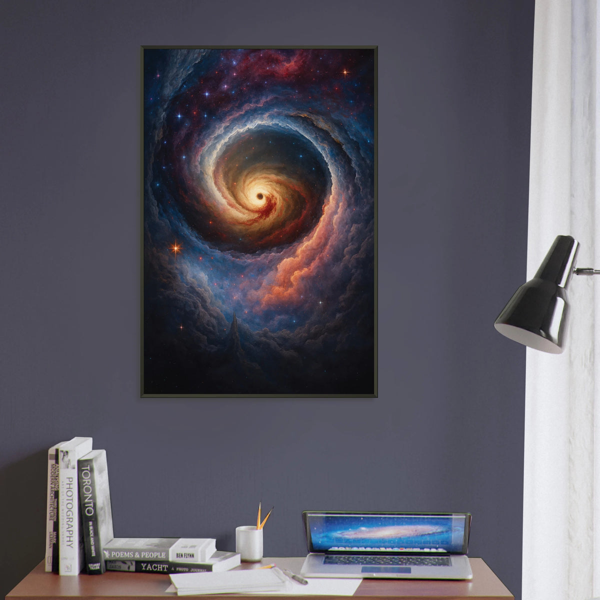 Gift Cosmic Wonder – Spiral Galaxy Metal Framed Poster Art - - Metal Framed Posters