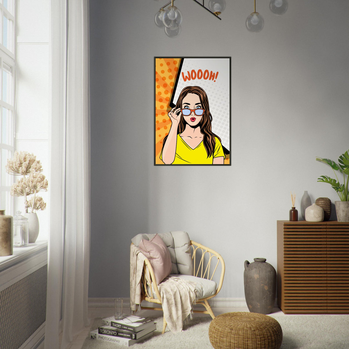 Pop Art Woooh! - Vibrant Comic Expression - - Metal Framed Posters