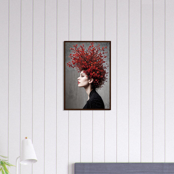 Arboreal Allure - A Unique Framed Print for Artful Souls - Dark wood frame 40x60 cm 16x24″ - Wooden Framed Posters