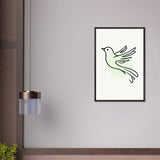 Grace in Flight - Bird Line Art Wooden Framed Poster - - Wooden Framed Posters