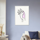 Gentle Expression - Hand Illustration in Premium Frame - 50x70 cm 20x28″ White frame - Wooden Framed Posters