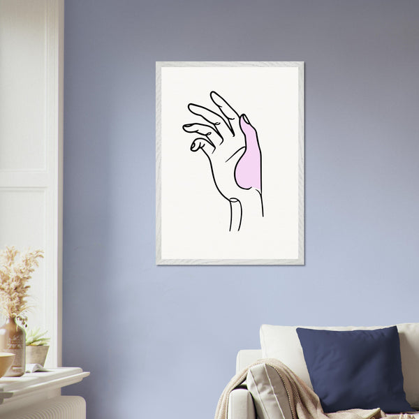 Gentle Expression - Hand Illustration in Premium Frame - 50x70 cm 20x28″ White frame - Wooden Framed Posters