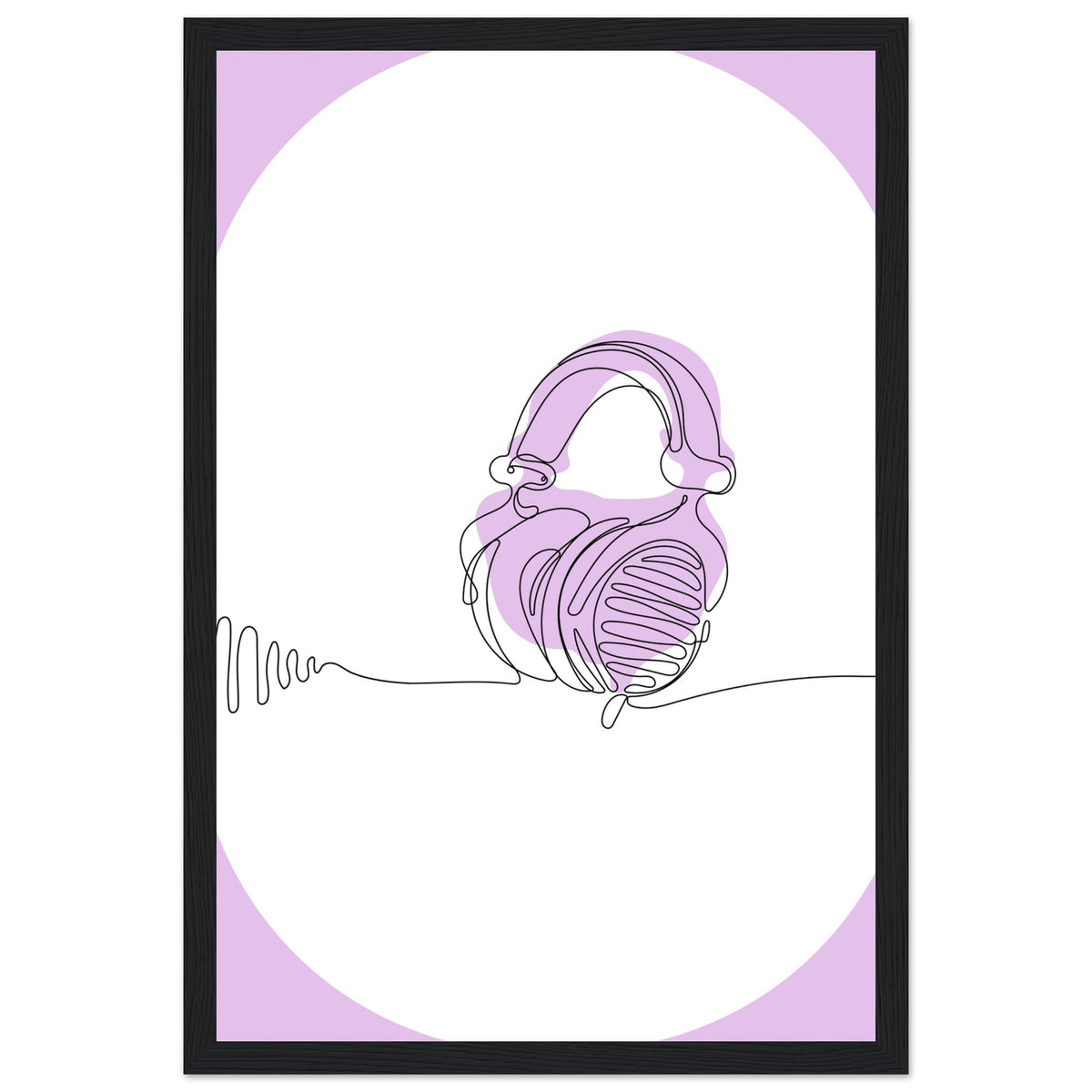 Melodic Moments - Stylish Headphones Print - 30x45 cm 12x18″ Black frame - Framed Prints