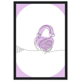 Melodic Moments - Stylish Headphones Print - 30x45 cm 12x18″ Black frame - Framed Prints