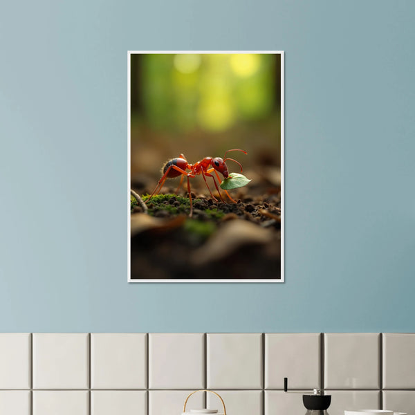 Gift Strength – Framed Ant Poster - White frame - Wooden Framed Posters