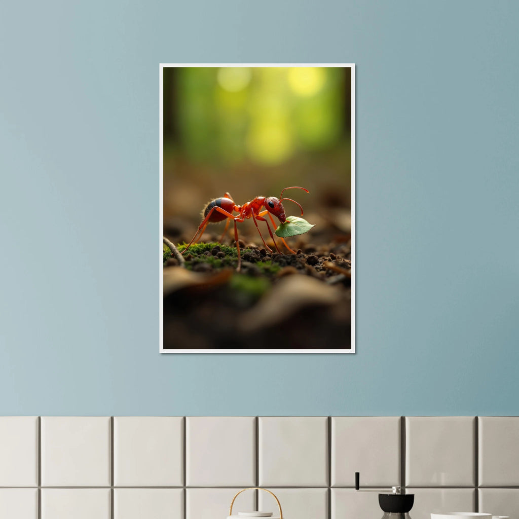 Gift Strength – Framed Ant Poster - White frame - Wooden Framed Posters