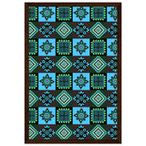 Symmetry in Blue - Luxurious Framed Print - 30x45 cm 12x18″ Dark wood frame - Wooden Framed Posters