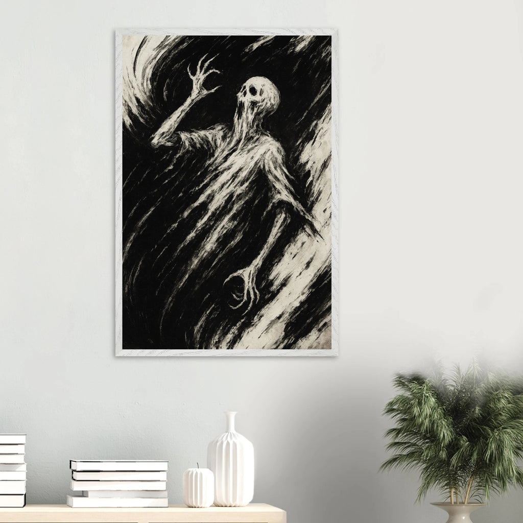 Haunting Shadows Wooden Poster – A Gothic Gift - - Wooden Framed Posters