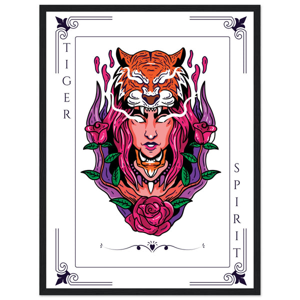 Artistry Unleashed - Warrior, Sacred Bull, and Tiger Spirit - - Wooden Framed Posters