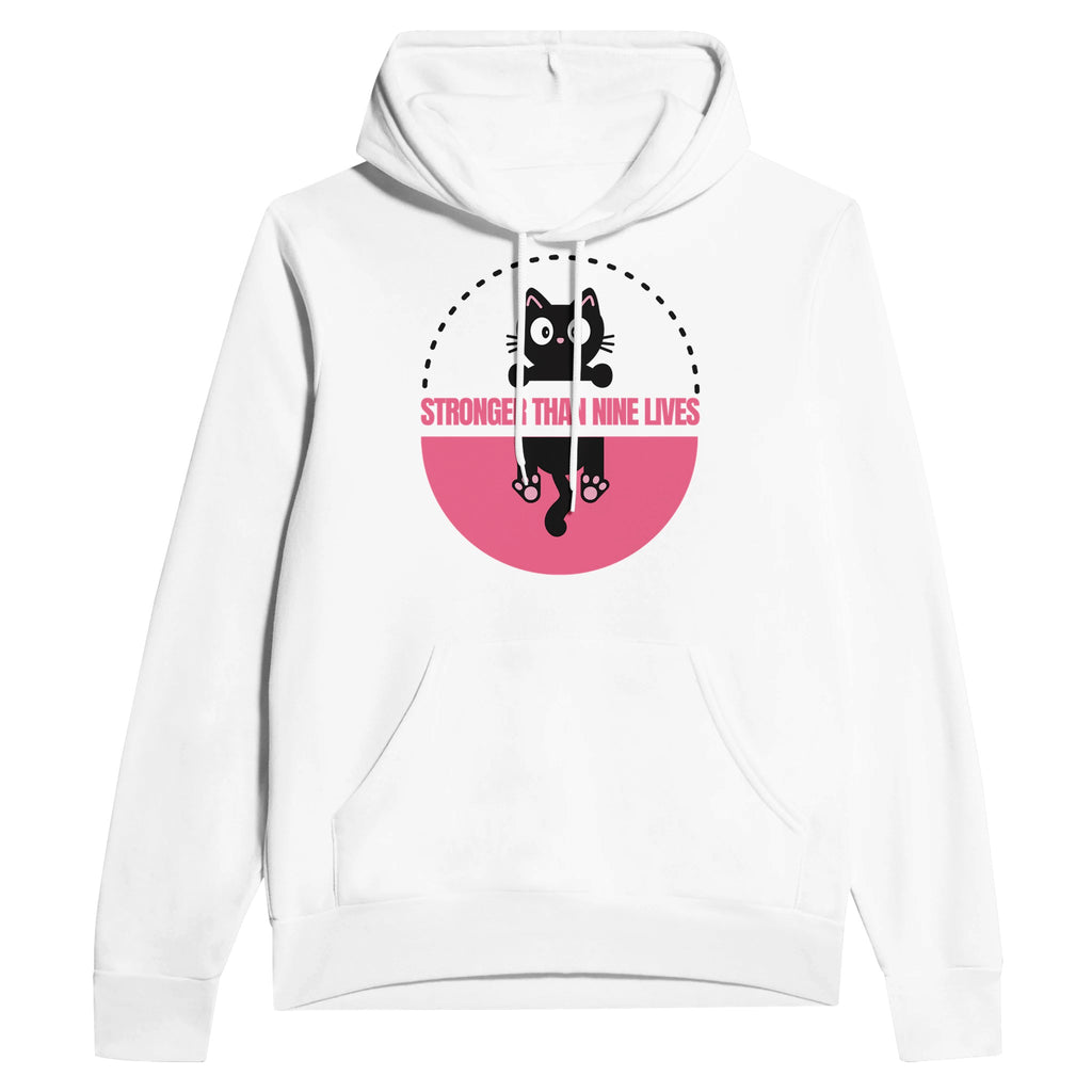 Enduring Whiskers - Stronger Than Nine Lives Hoodie - White - Hoodies