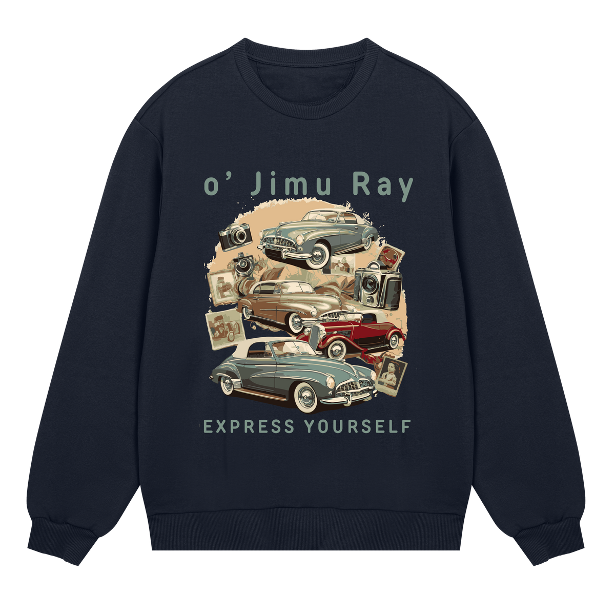 Vintage Vibes - Classic Car Sweatshirt - Dark blue men - Sweatshirts