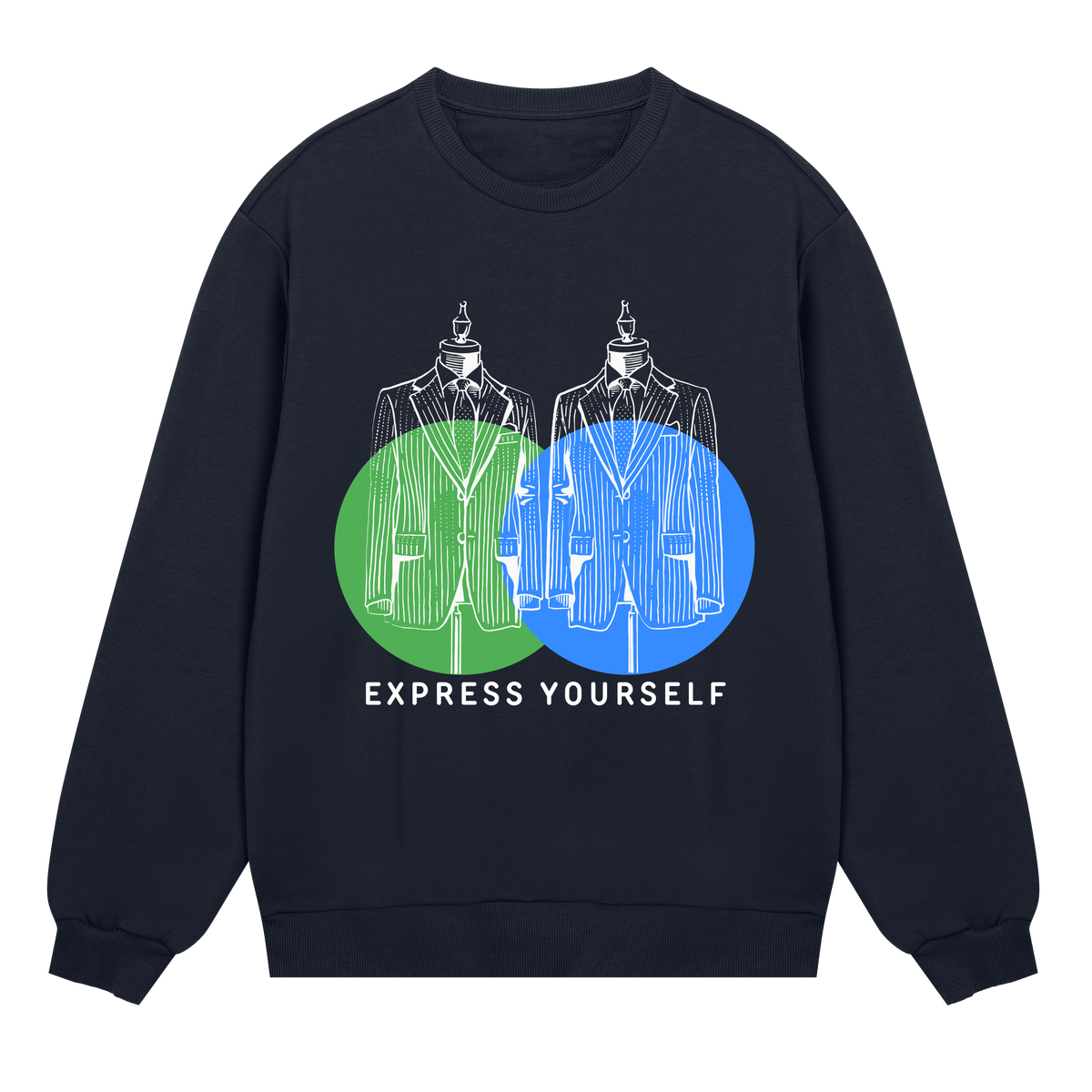 Express Your Elegance - Suit Silhouettes - Dark blue men - Sweatshirts