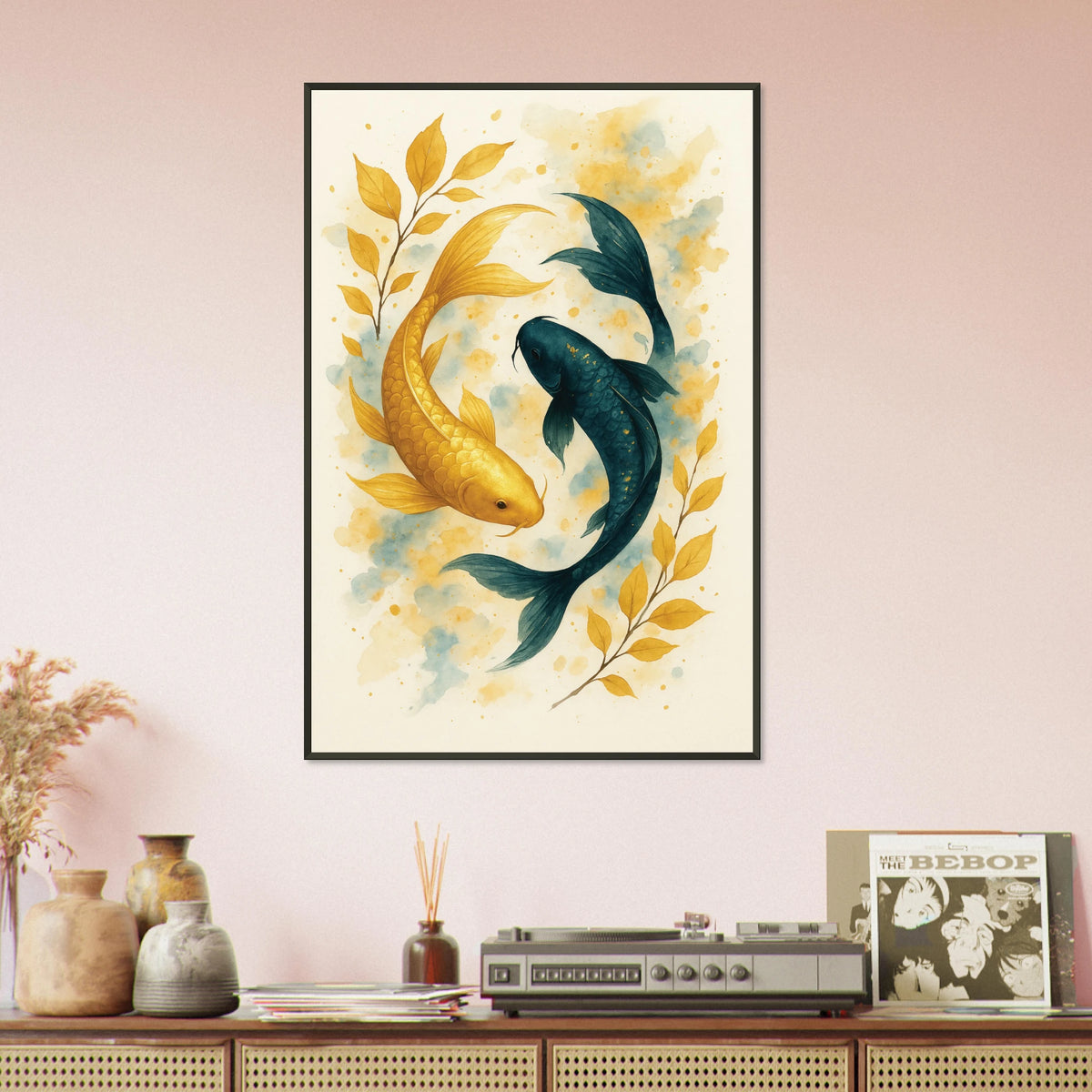 Koi Yin-Yang Gift – Premium Metal Framed Poster - - Metal Framed Posters