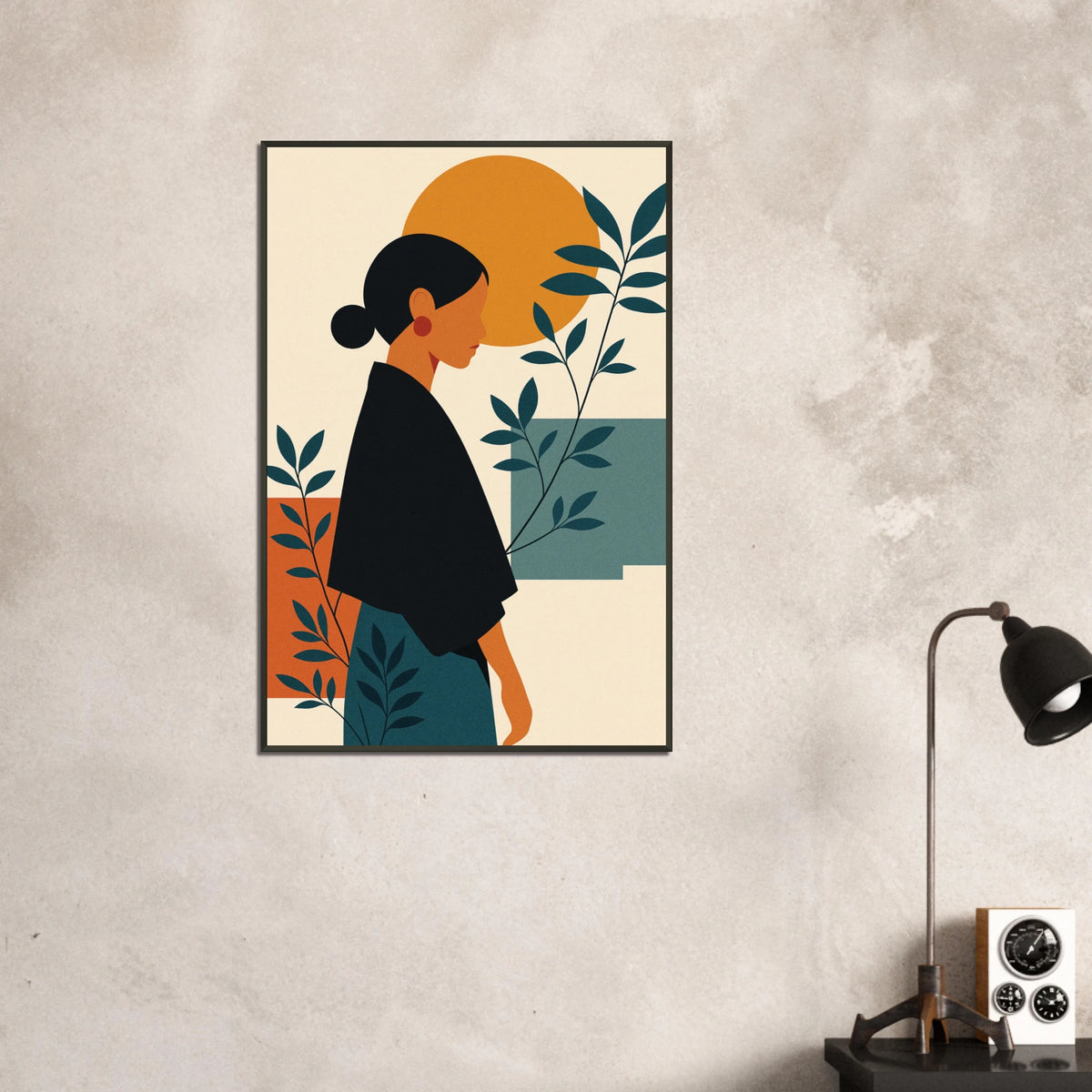 Golden Solace – Modern Metal Framed Poster Gift - - Metal Framed Posters