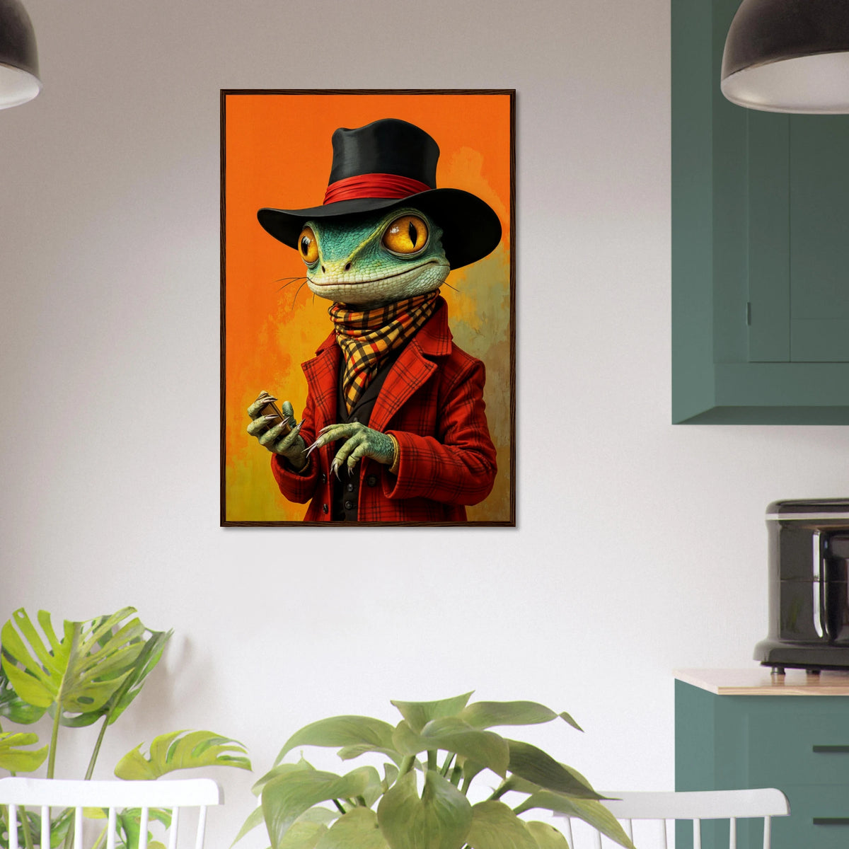 Style Meets Quirk – Perfect Gift Poster for Him - Dark wood frame - Wooden Framed Posters