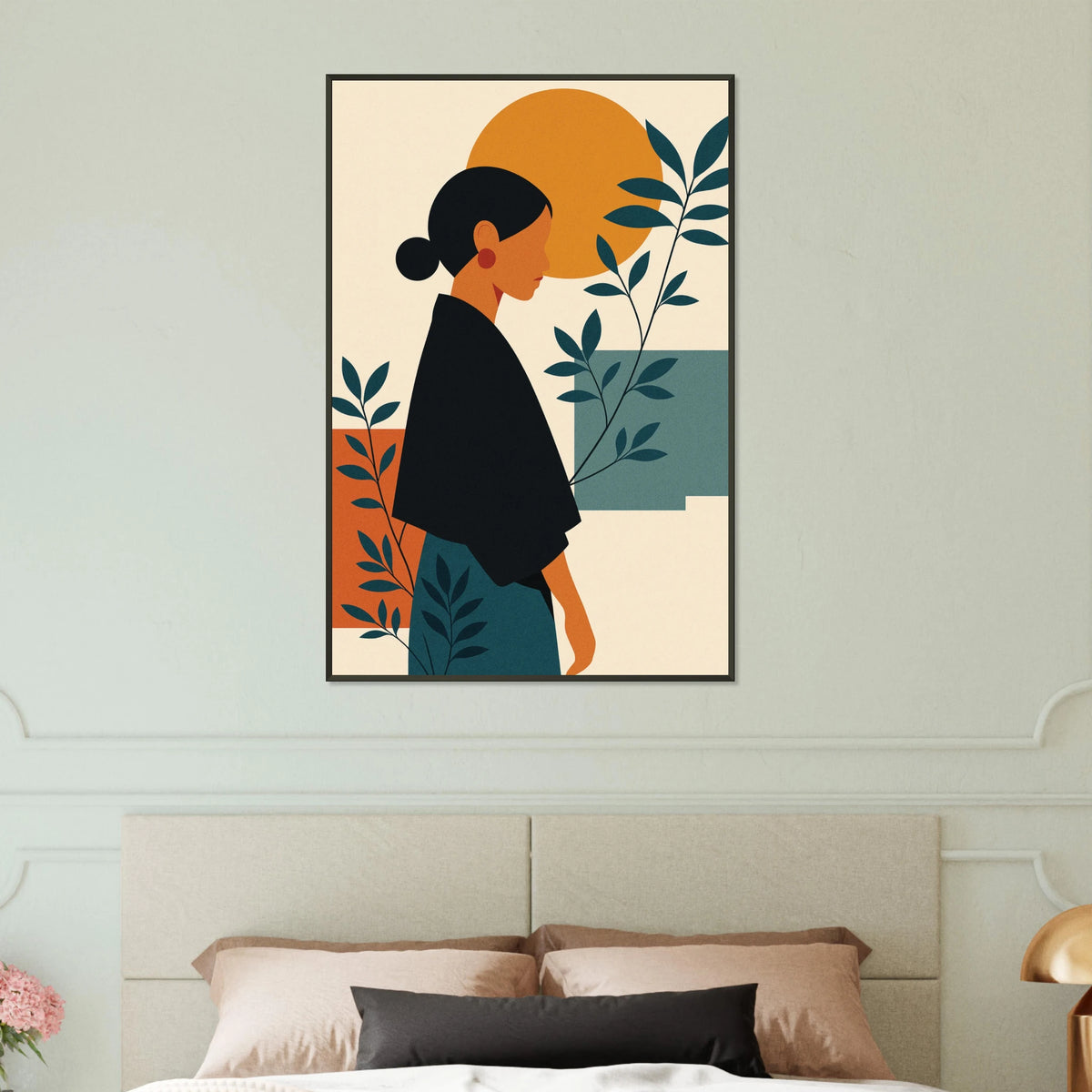 Golden Solace – Modern Metal Framed Poster Gift - - Metal Framed Posters