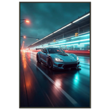 Velocity Blue - A Symphony of Speed and Style - - Metal Framed Posters